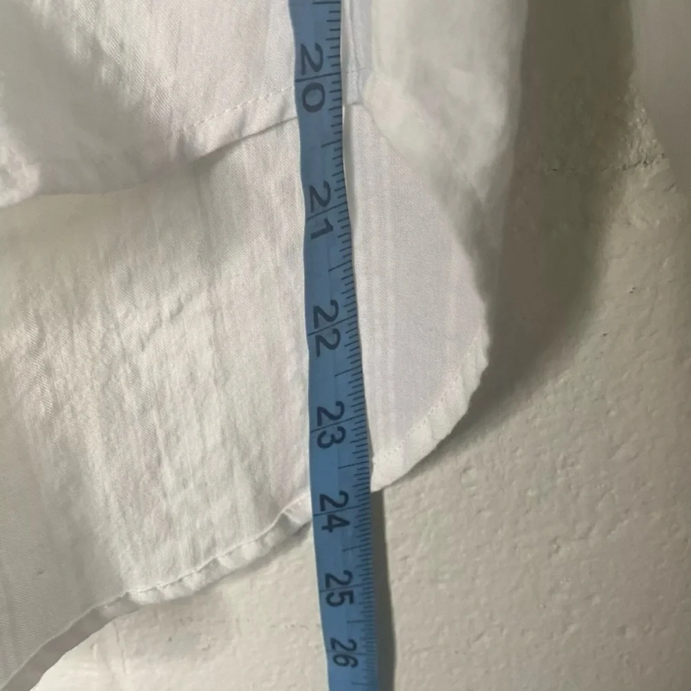 Sundance Size Large Petite White Ribbed Long Sleeve Button Down Shirt - Picture 12 of 12